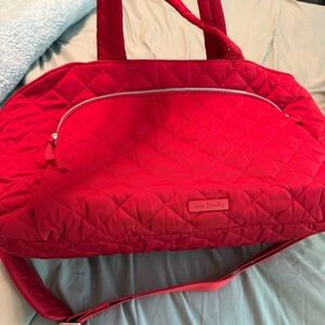 Vera Bradley Quilted Red Travel Bag duffel bag weekend bag timeless